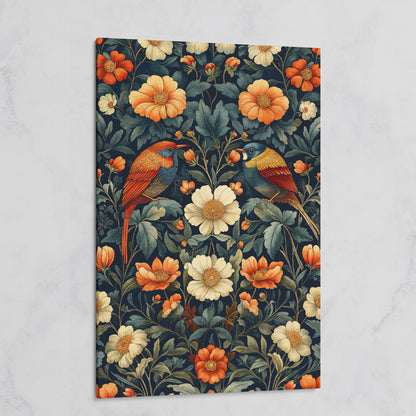 Morris-Style Birds & Blossoms Canvas on gallery wrap