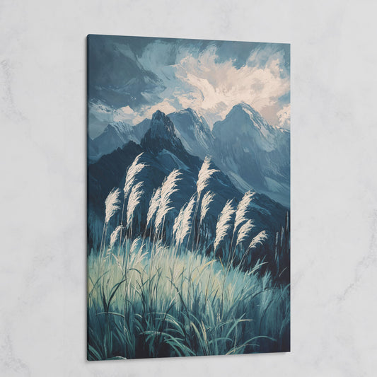 Cloudy Mountains Wilderness Canvas Print on gallery wrap