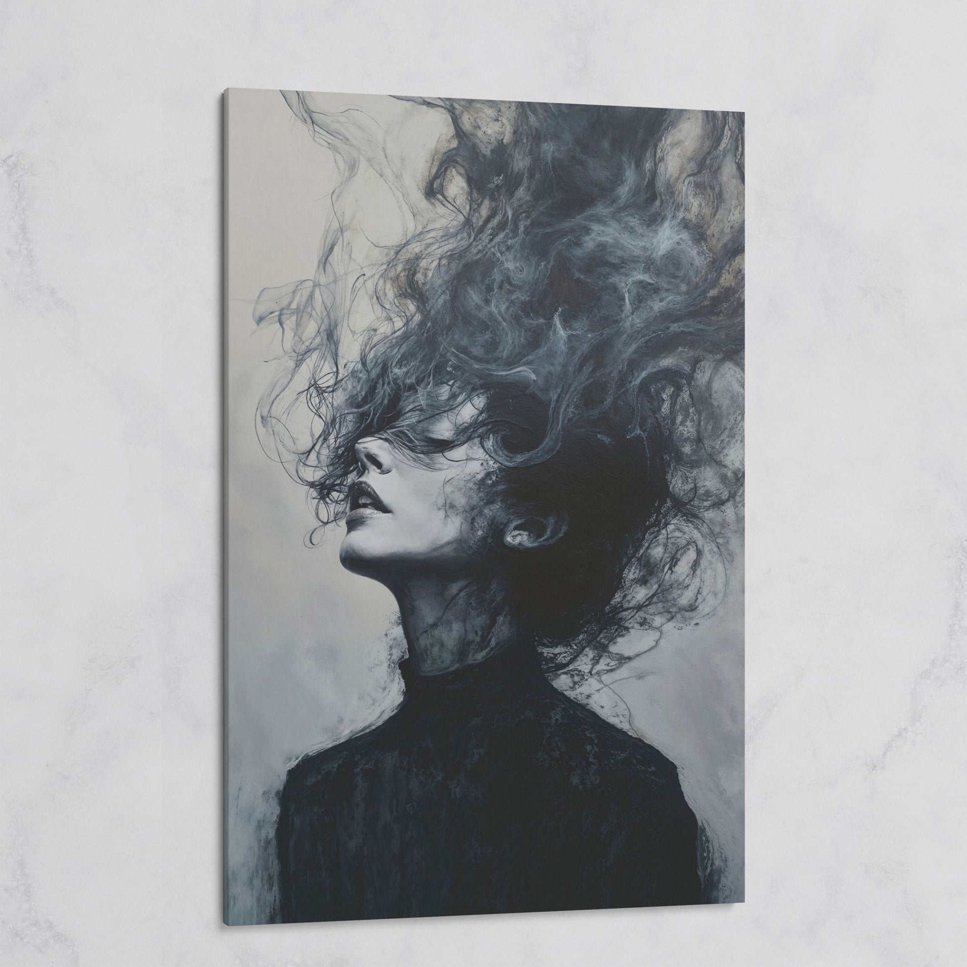 Moody Abstract Feminine Portrait Canvas on gallery wrap