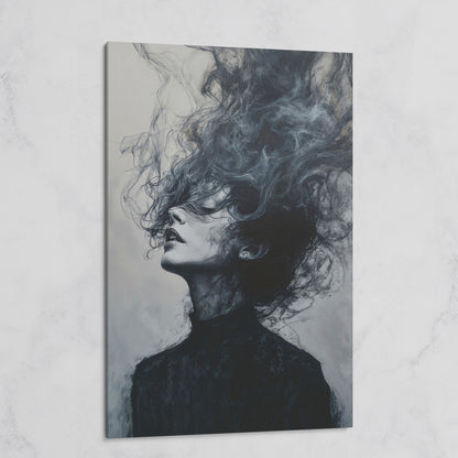 Moody Abstract Feminine Portrait Canvas on gallery wrap