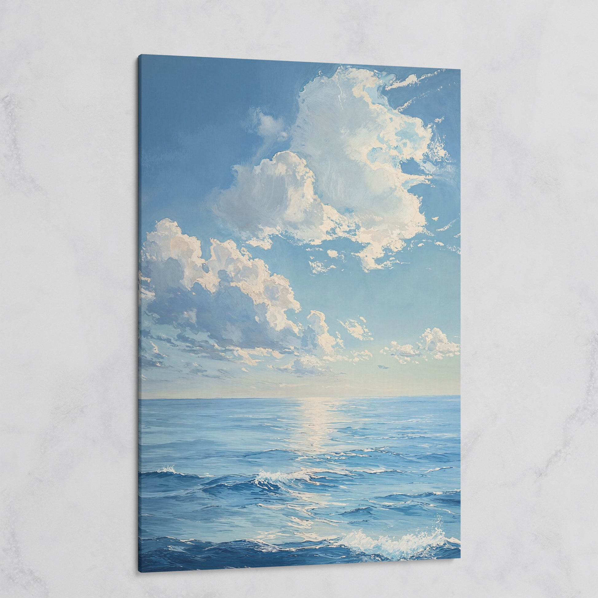 Ocean Sunrise with Waves Canvas Print on gallery wrap