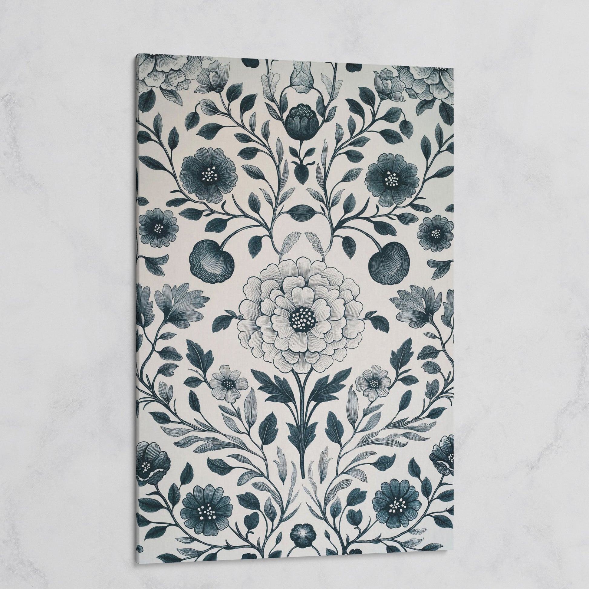 William Morris Floral Canvas Art, Botanical Leaves and Stems on gallery wrap