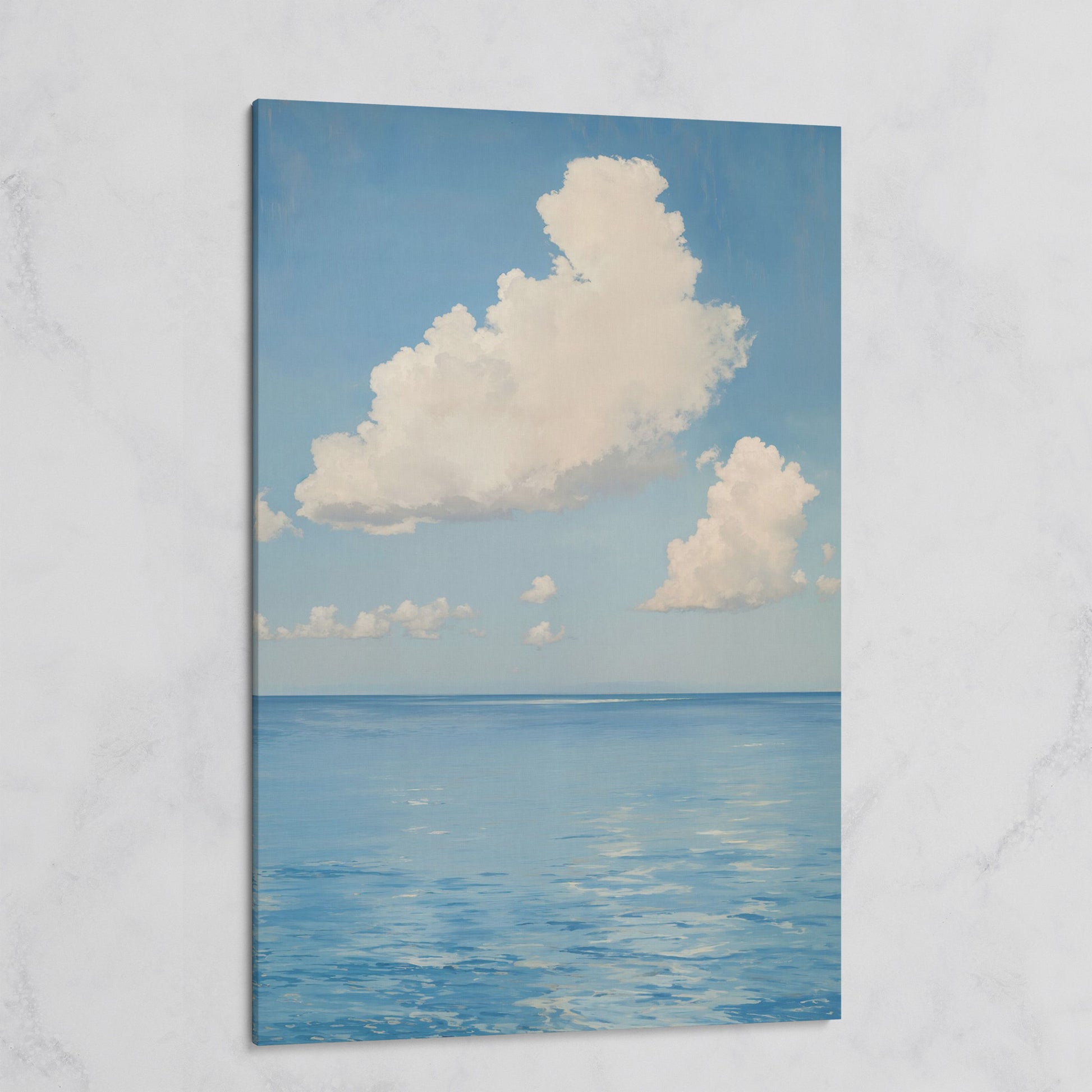 White Clouds and Calm Blue Sea Canvas on gallery wrap