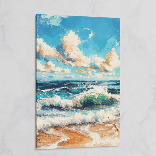 Ocean Waves at Sunrise Canvas Print on gallery wrap