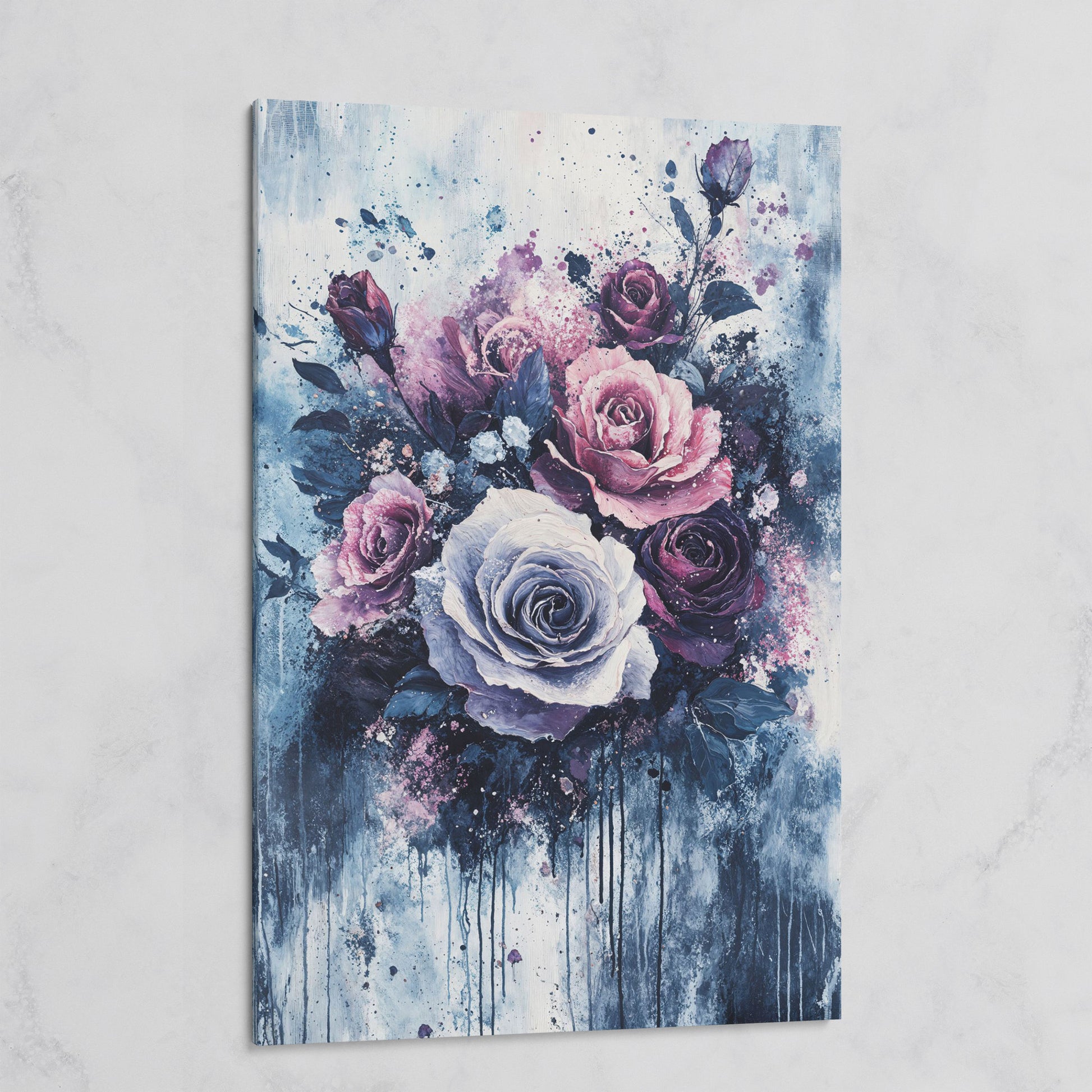 Bold Floral Bouquet Abstract Canvas on gallery wrap