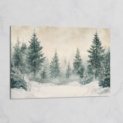 Snowy Pine Forest Canvas Print on gallery wrap