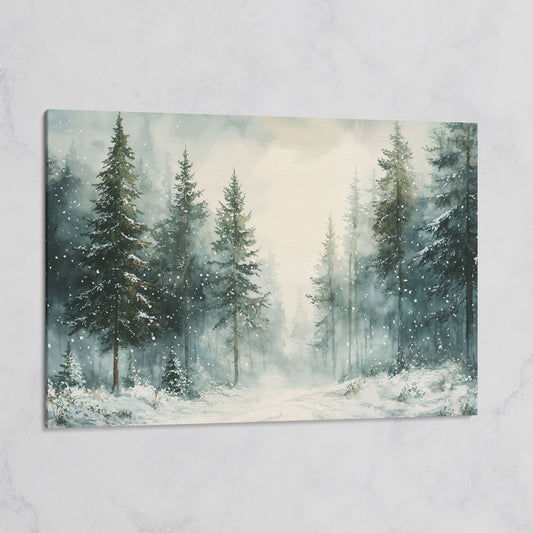 Tranquil Winter Woodland Canvas on gallery wrap