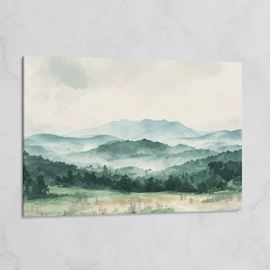 Serene Panoramic Mountainscape Canvas on gallery wrap