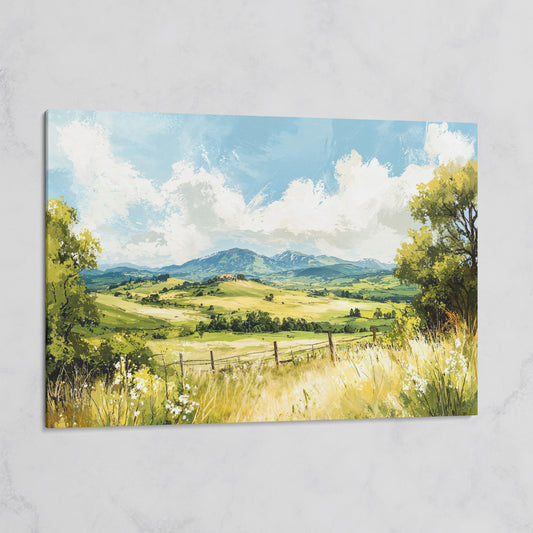 Rolling Hills Countryside Canvas Wall Art on gallery wrap