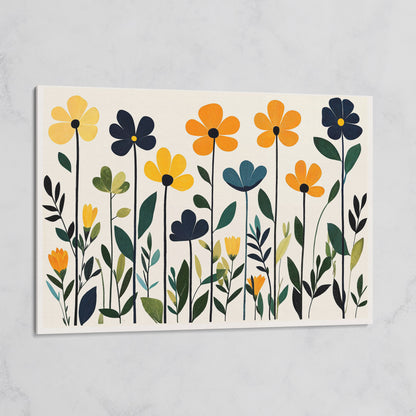 Stylized Botanical Bouquet Floral Canvas Wall Art on gallery wrap