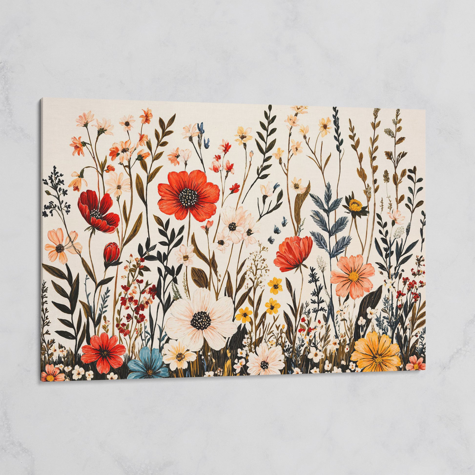 Vibrant Wildflower Canvas Print on gallery wrap