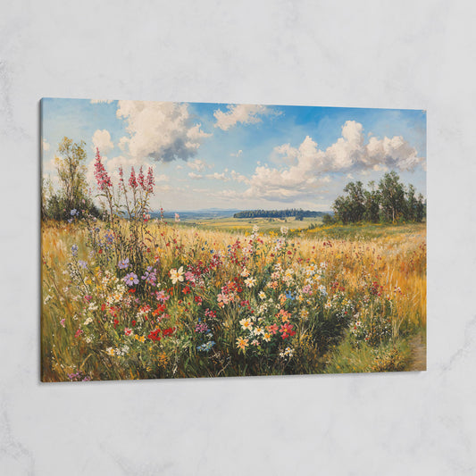 Summer Countryside Blossoms Canvas Print on gallery wrap