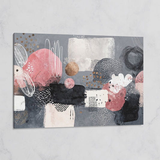 Abstract Shapes Canvas Art: Circles, Lines and Geometric Forms on gallery wrap