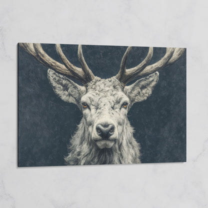 Big Antler Stag Portrait Canvas Wall Art on gallery wrap