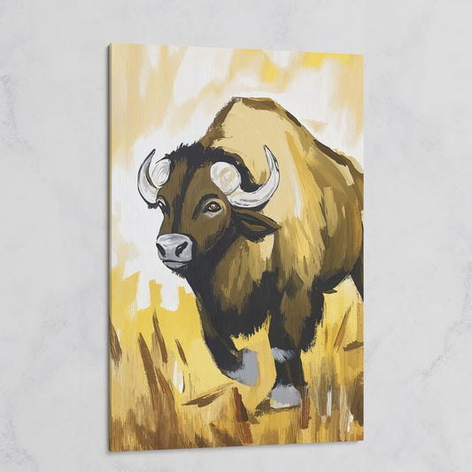Bison Portrait Canvas Wall Art | Wildlife Canvas Print on gallery wrap