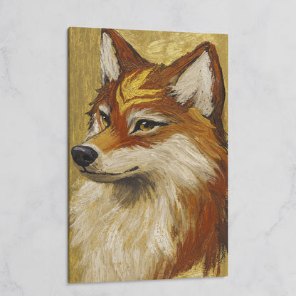 Fox Portrait Canvas Wall Art, Wildlife Animal Print on gallery wrap