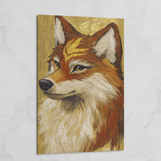 Fox Portrait Canvas Wall Art, Wildlife Animal Print on gallery wrap