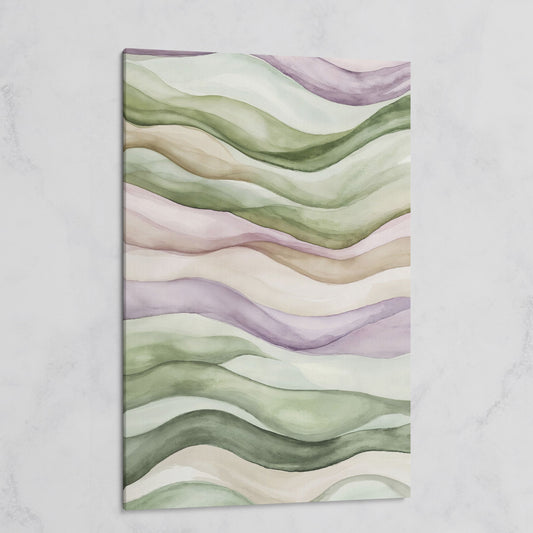 Abstract Wavy Lines Canvas Wall Art, Portrait on gallery wrap