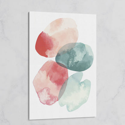 Abstract Pebble Forms Canvas Print, Portrait Wall Art on gallery wrap