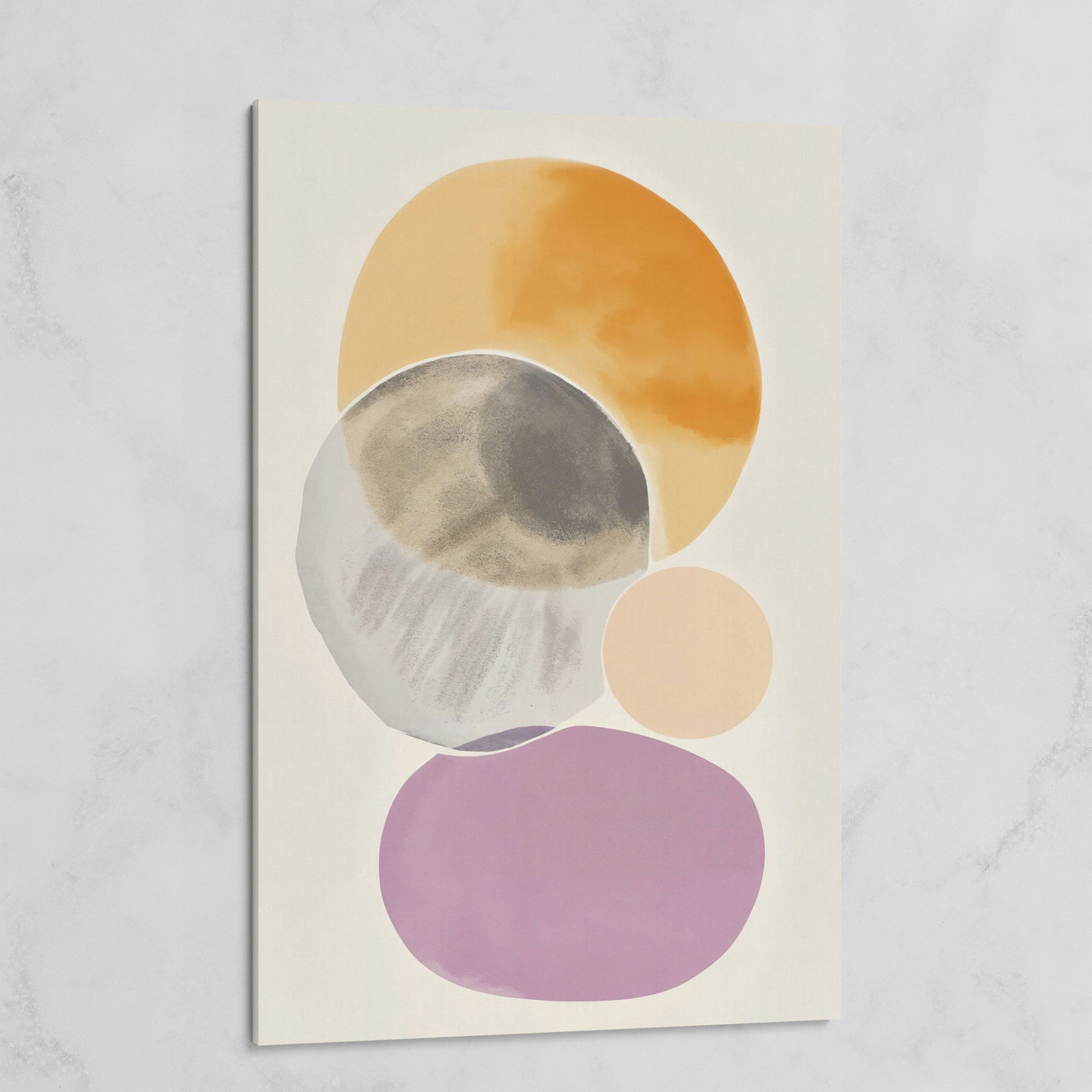 Abstract Overlapping Circles and Shapes Canvas Wall Art on gallery wrap