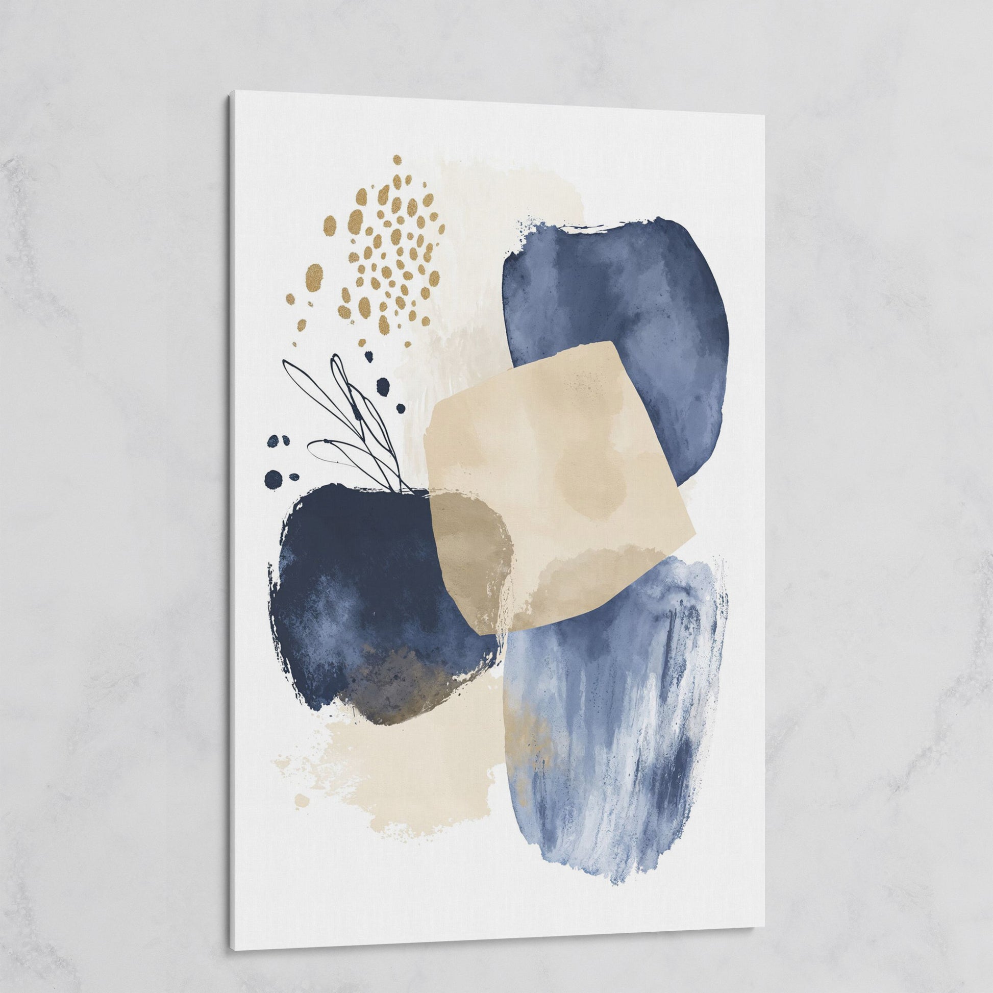 Abstract Shapes and Forms Portrait Canvas Wall Art on gallery wrap