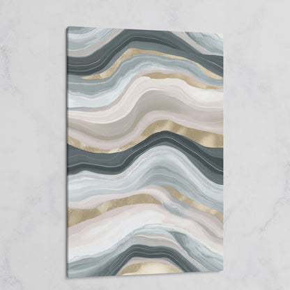 Abstract Wavy Lines Canvas Wall Art, Portrait Print on gallery wrap