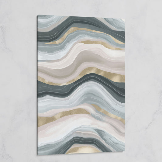 Abstract Wavy Lines Canvas Wall Art, Portrait Print on gallery wrap