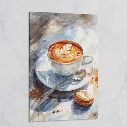 Coffee with Dessert Watercolor Canvas on gallery wrap