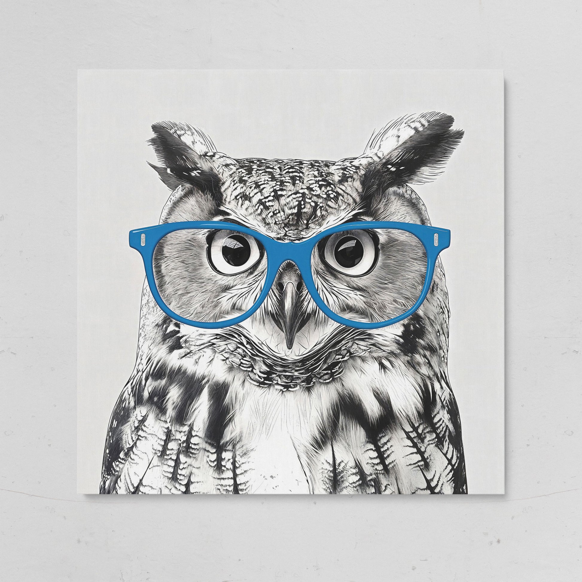 Owl With Glasses Canvas Print on gallery wrap