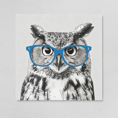 Owl With Glasses Canvas Print on gallery wrap