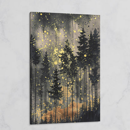 Mystical Pine Trees Forest Canvas on gallery wrap