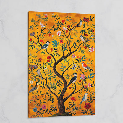 Birds and Flower Tree Canvas Wall Art on gallery wrap