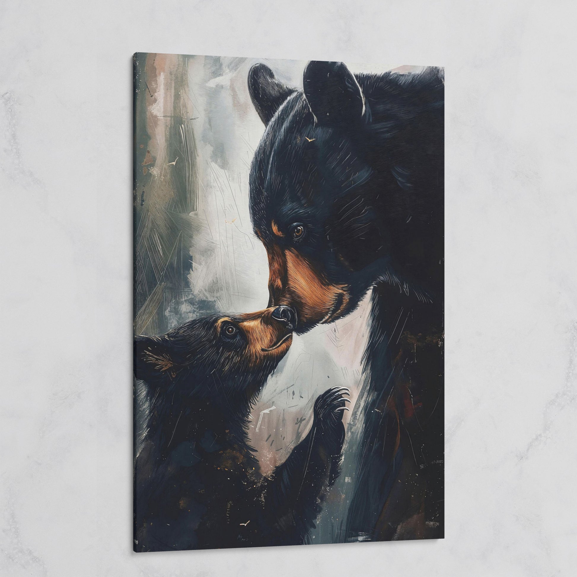 Mother and Baby Bear Canvas on gallery wrap