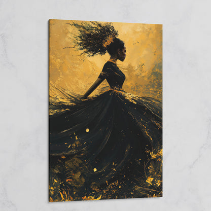 Surreal Black Woman in Profile Canvas Print on gallery wrap