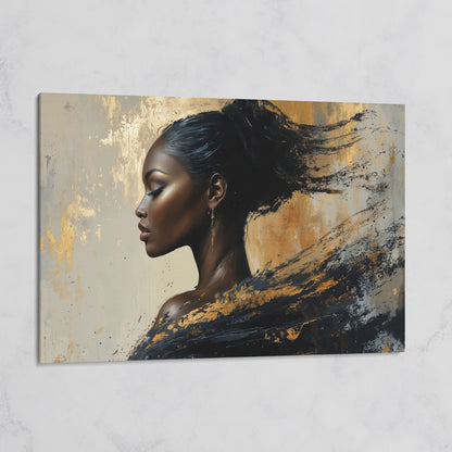 Abstract Black Woman Portrait Canvas on gallery wrap