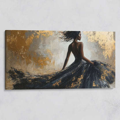 Abstract Black Dress Canvas Print on gallery wrap