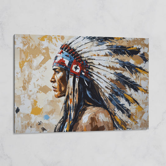 Native American Headdress Canvas on gallery wrap