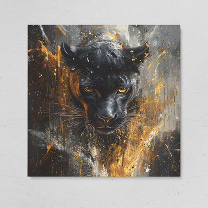 Black Panther Abstract Canvas on gallery wrap
