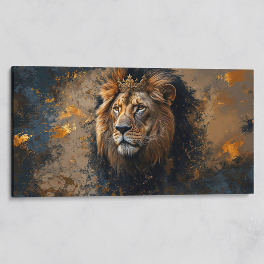Lion with Ornate Crown Canvas on gallery wrap