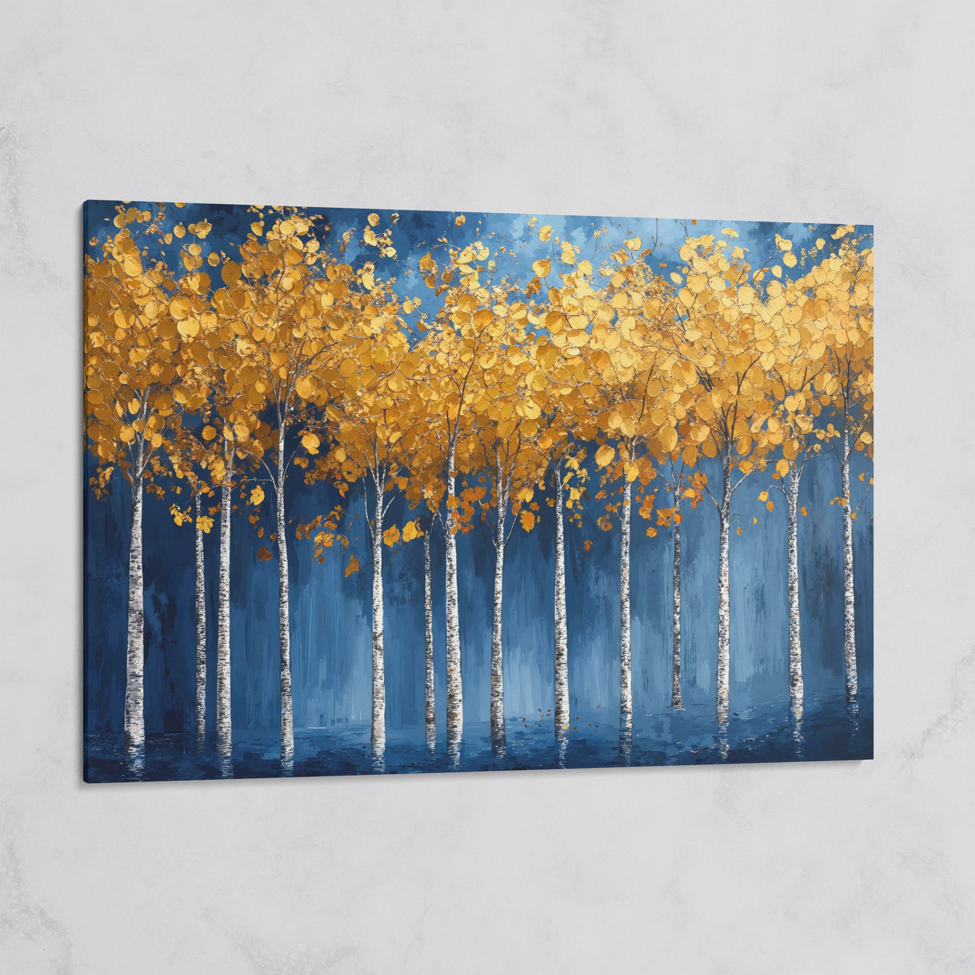 Golden Birch Trees Canvas Print on gallery wrap