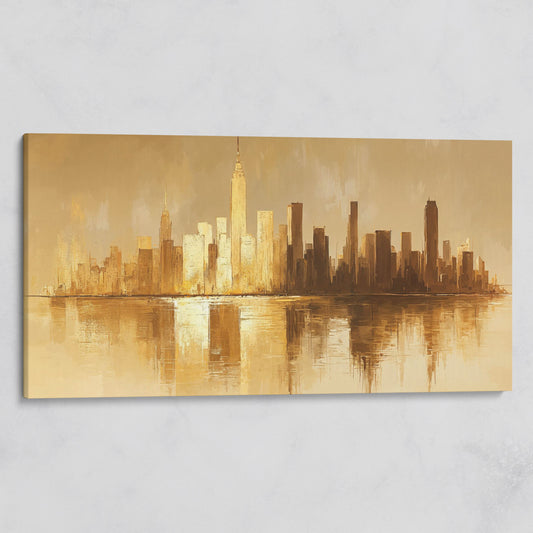 Abstract Urban Cityscape Reflection Canvas on gallery wrap