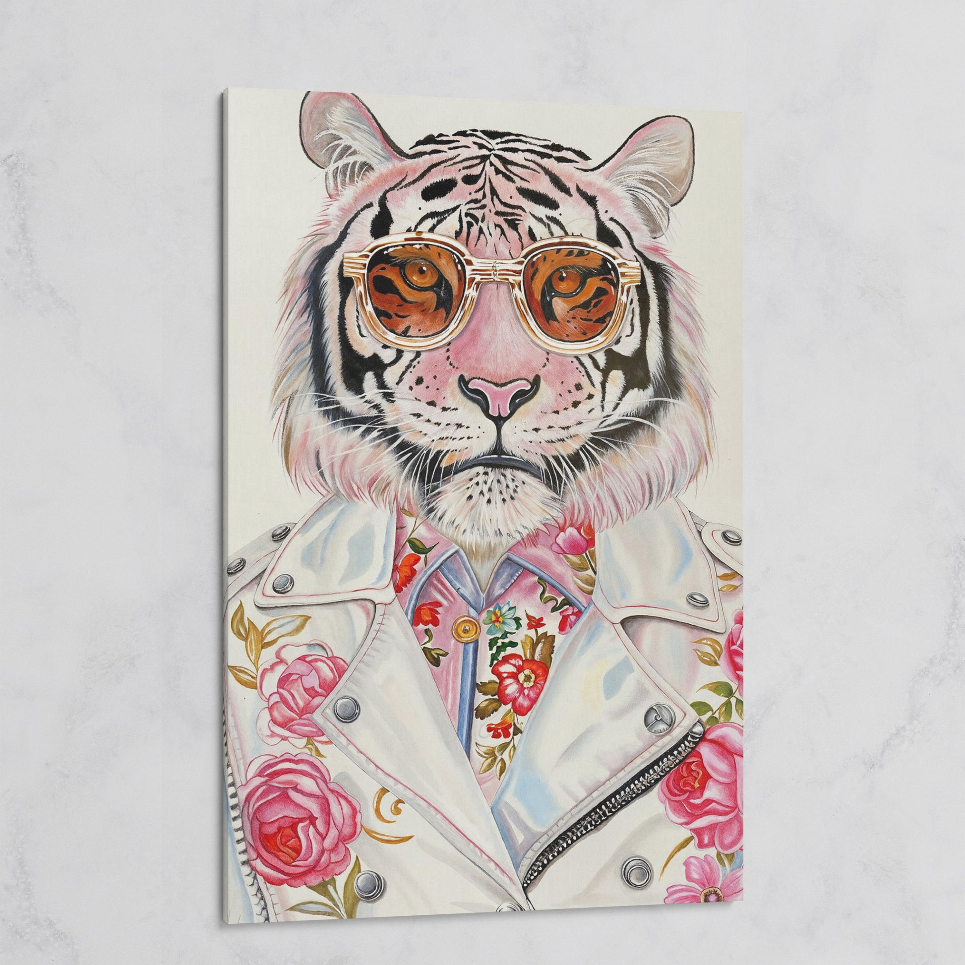 Fashion Tiger in Sunglasses Canvas on gallery wrap