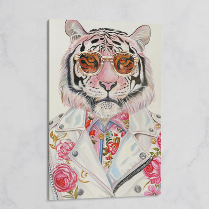Fashion Tiger in Sunglasses Canvas on gallery wrap