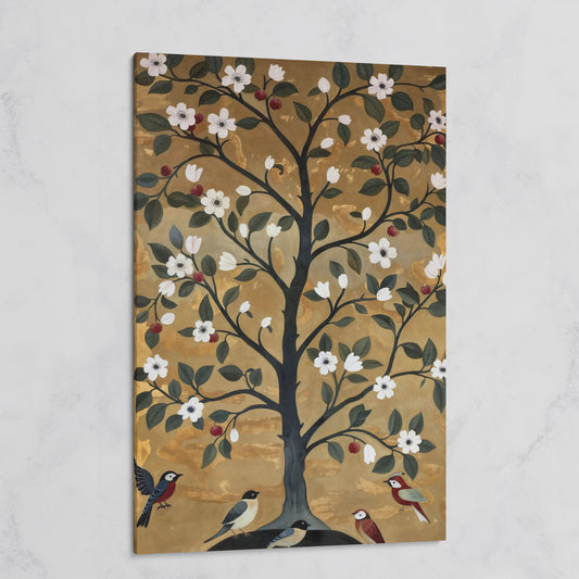 Tree of Life with Birds Canvas Print on gallery wrap