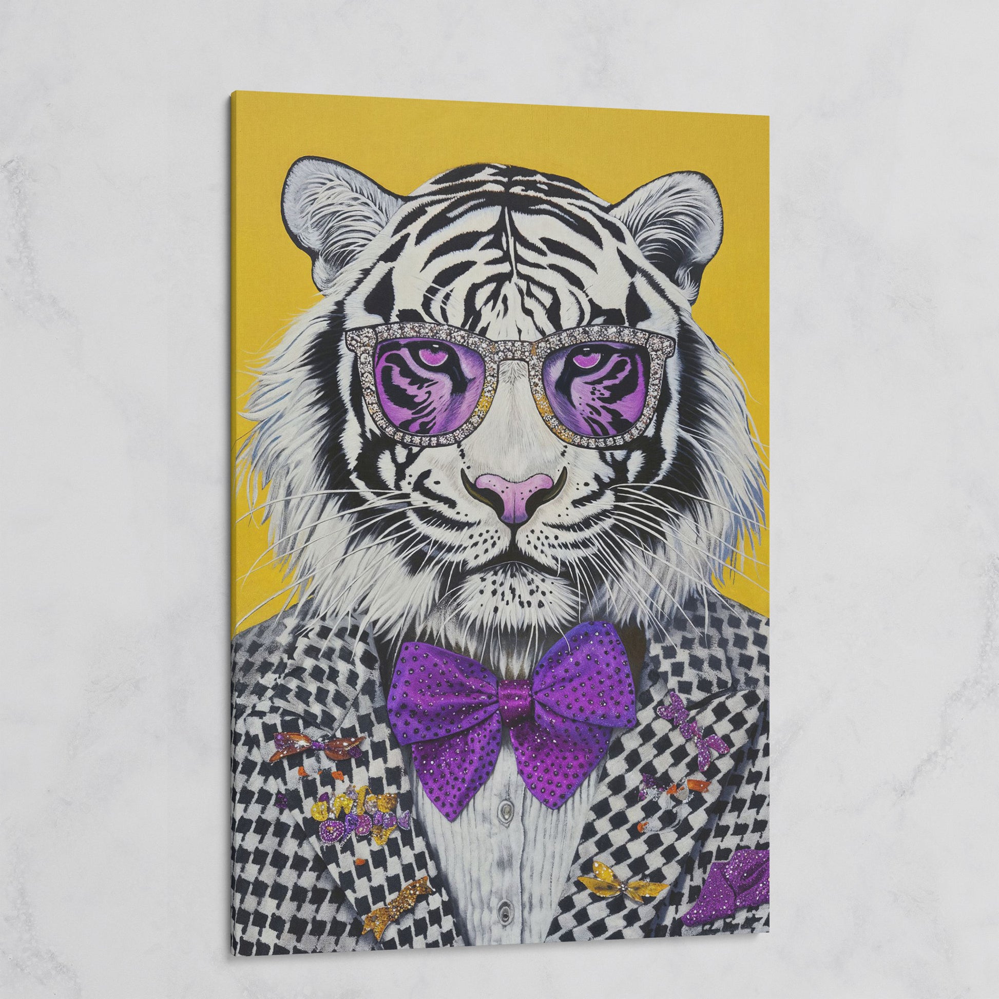 Fashion Tiger in Suit Canvas Print on gallery wrap
