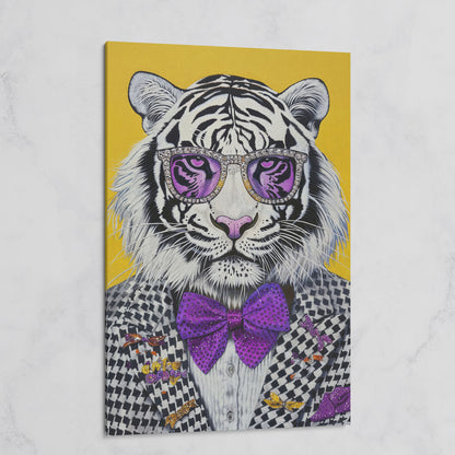 Fashion Tiger in Suit Canvas Print on gallery wrap