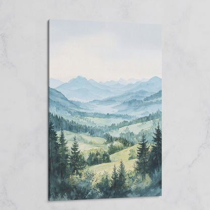 Misty Mountain Serenity Canvas Print on gallery wrap