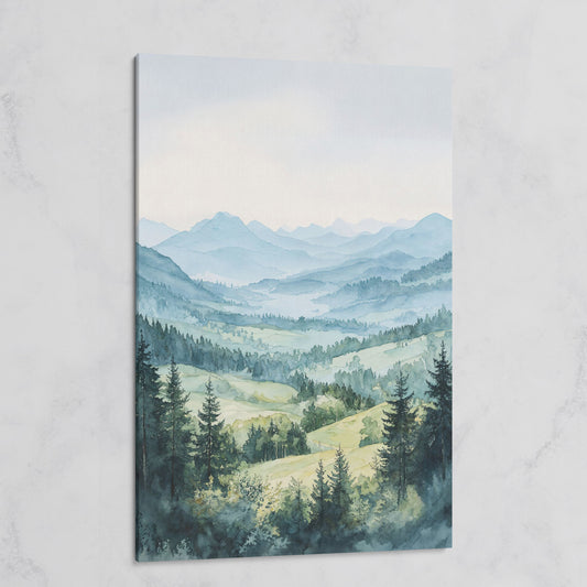 Misty Mountain Serenity Canvas Print on gallery wrap