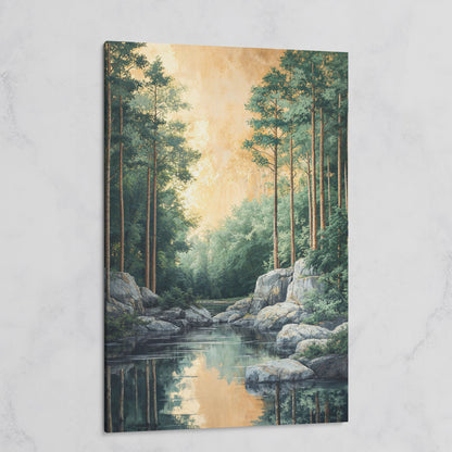 River and Forest Canvas Print on gallery wrap