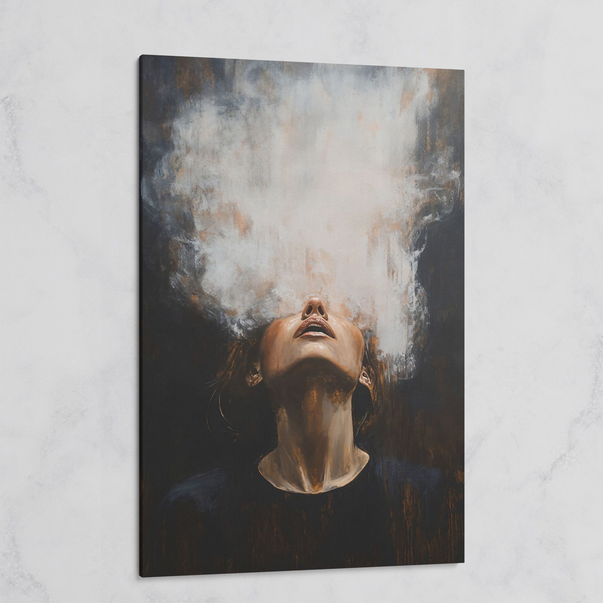 Surreal Woman with Smoke Effect Canvas on gallery wrap